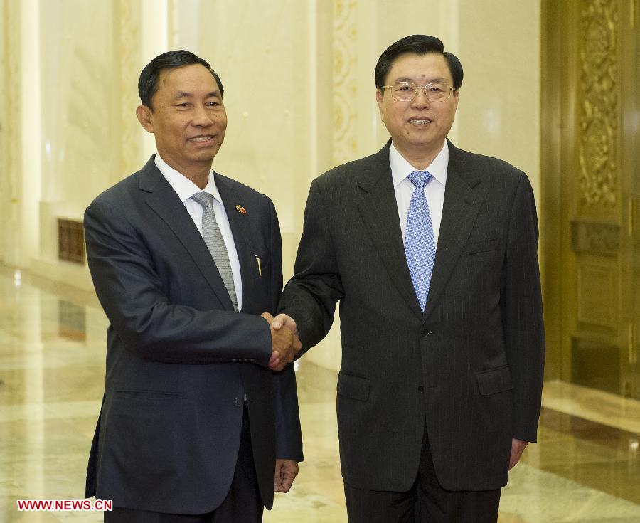 CHINA-BEIJING-ZHANG DEJIANG-THURA U SHWE MANN-TALKS(CN)