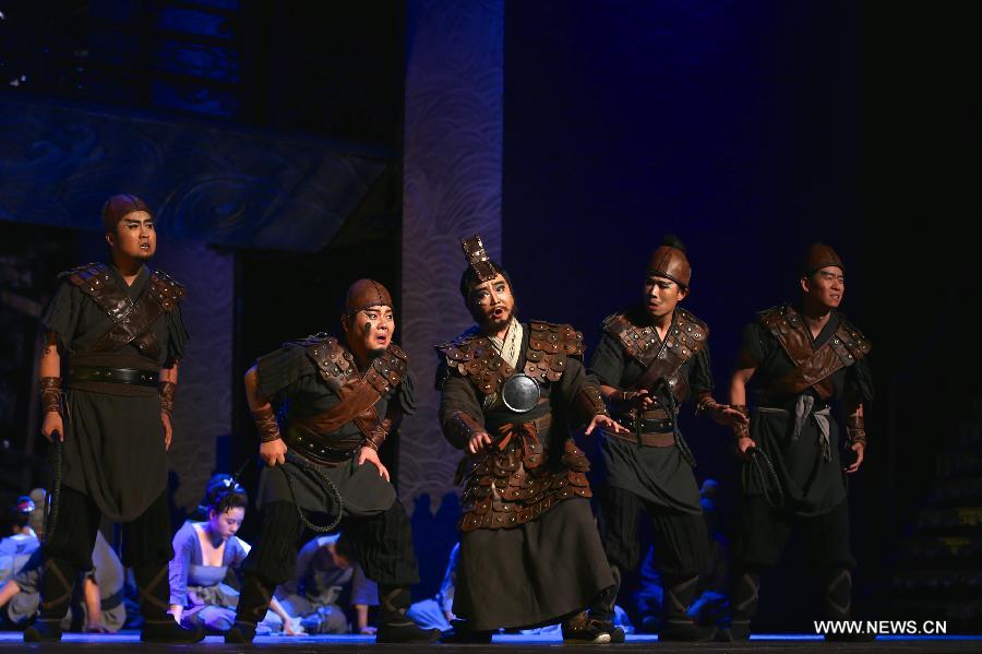 The opera revolves around the digging and navigation of the Grand Canal in Sui and Tang Dynasties