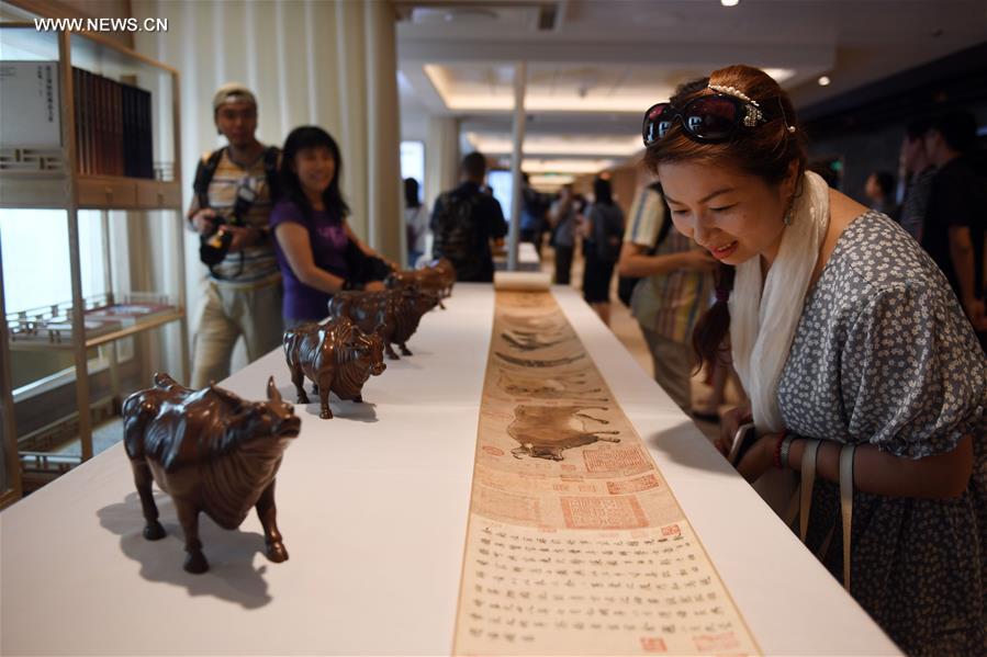 Cultural products of Palace Museum displayed on Royal Caribbean's cruise ship in China's Tianjin
